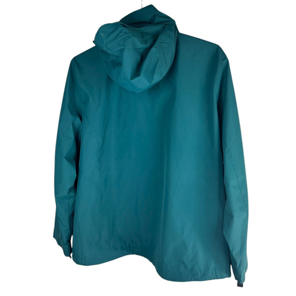 L.L. Bean Water Resistant Full Zip Shell Rain Jacket Hooded Teal Men’s Size XL - Picture 4 of 8